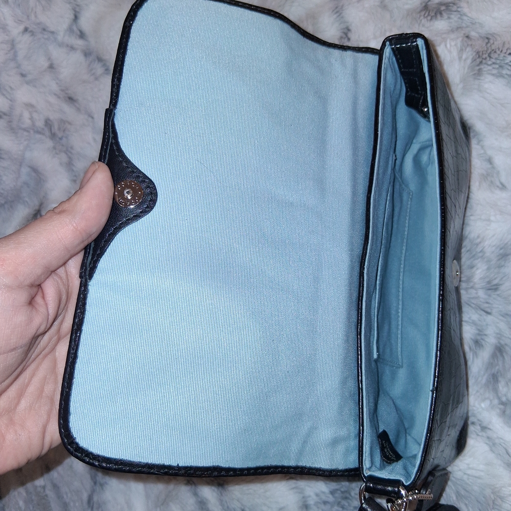 Coach Black Croc-embrossed Clutch Wristlet - Picture 7 of 8